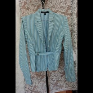 MOVING SALE Cotton Blue & Yellow Striped Blazer